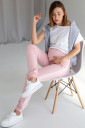 Спортивные брюки с лампасми для беременных, розовый
