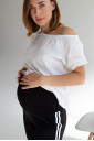 Спортивні штан з лампасами для вагітних, чорний