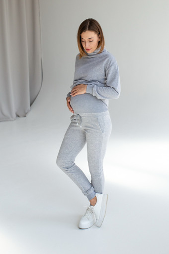 Спортивные брюки для беременных, светло-серый