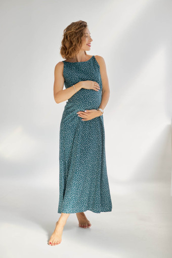 Платье миди для беременных арт. 20018, зеленый
