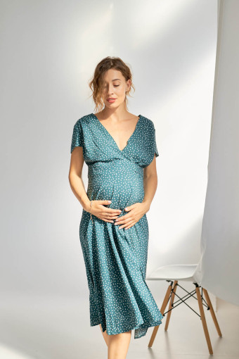  Платье для беременных на запах арт. 20017, зеленый