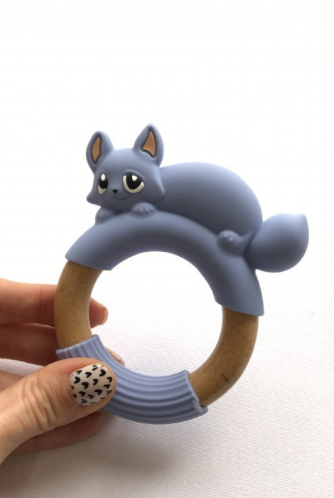 Сенсорна іграшка для прорізування Лисичка, синій