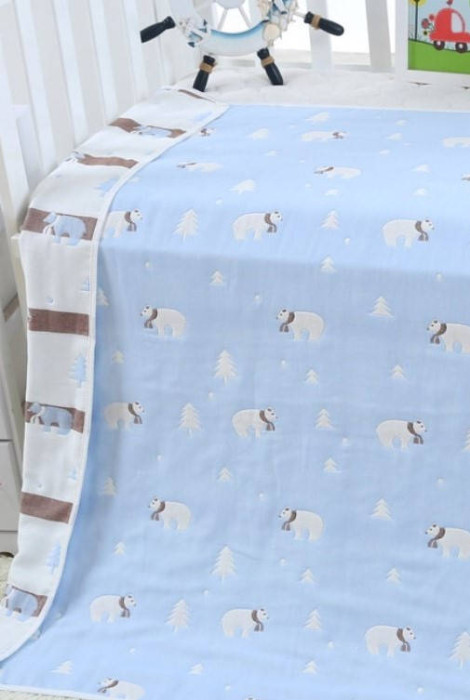 Муслиновое одеяло, Мишки на голубом