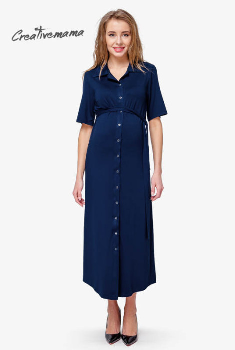 Платье-рубашка для беременных Resort, синий