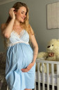 Ночная рубашка для беременных и кормления 2066 1227, голубой