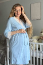 Халат для дому для вагітних і годування 2065 1227, блакитний