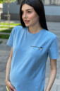 Патриотичная футболка для беременных, с секретом для кормления 2158 1558, голубая