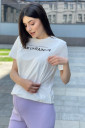Патриотичная футболка для беременных, с секретом для кормления 2158 1622, белая