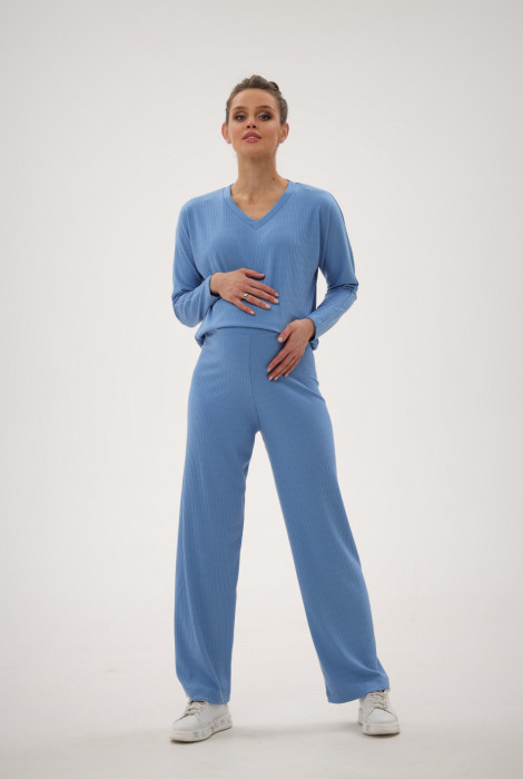 Блакитні трикотажні штани для вагітних 2184 1596