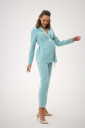 Классический костюм 2212(0) 1603 для беременных, зелёно-голубой