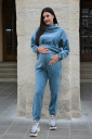 Плюшевий костюм 2229(8) 1640 для вагітних і годування, блакитний