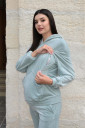 Плюшевый костюм на меху2227(8) 1639для беременных и кормящих, серо-зелёный 
