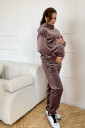 Плюшевий костюм для вагітних із секретом для годування в кольорі мока
