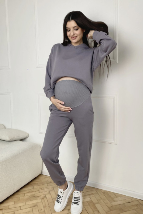 Трикотажный костюм 2314(5) 1052 для беременных и кормления, серый