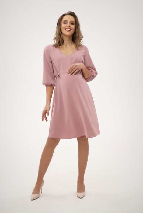 Пудровое платье для беременных и кормления 2201 1593