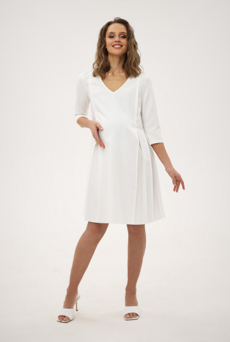Біла сукня для вагітних та мам, що годують  2208 0001