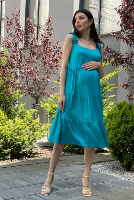 Лазурова сукня для вагітних та мам, що годують 2165 1621
