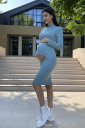 Платье для беременных и кормящих мам 2311 1708, серо-зелёный