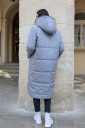 Зимова куртка 2233 1436 зі вставкою на животик, сіра