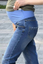 Темно-блакитні джинси із потертостями для вагітних 1981 0030