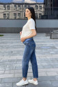 Темно-блакитні джинси із потертостями для вагітних 2202 0030