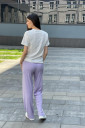 Штани для вагітних в трикотажний рубчик 2184 1625, лавандового кольору