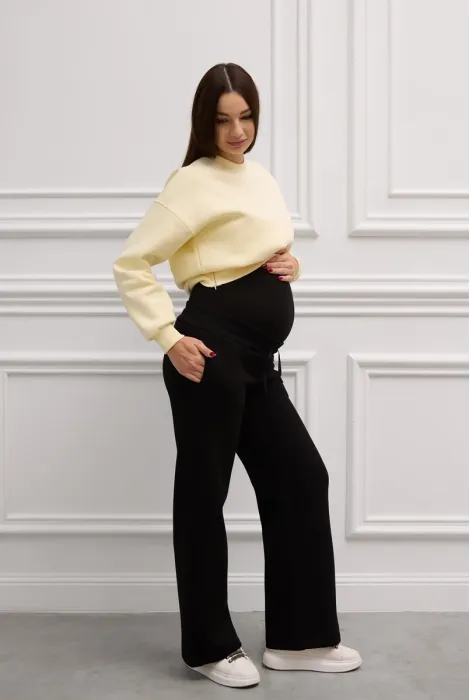 Штани на флісі для вагітних 2320 1435, чорні