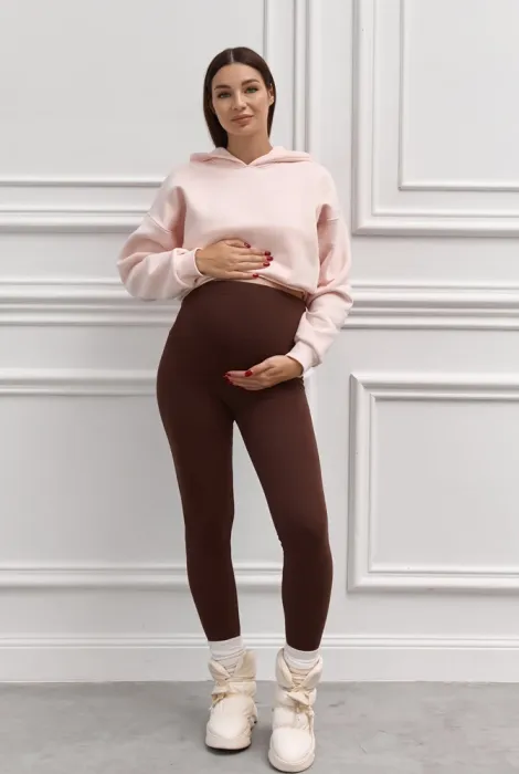 Теплые шоколадные лосины для беременных 2322 1298 на флисе