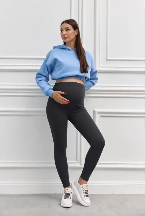 Теплые графитовые лосины для беременных 2322 1494 на флисе