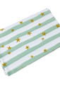 Набір фланелевих пелюшок Зелені листочки, блакитна смужка із зірками, бавовна
