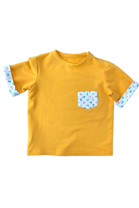 Детская трикотажная футболка горчиного цвета