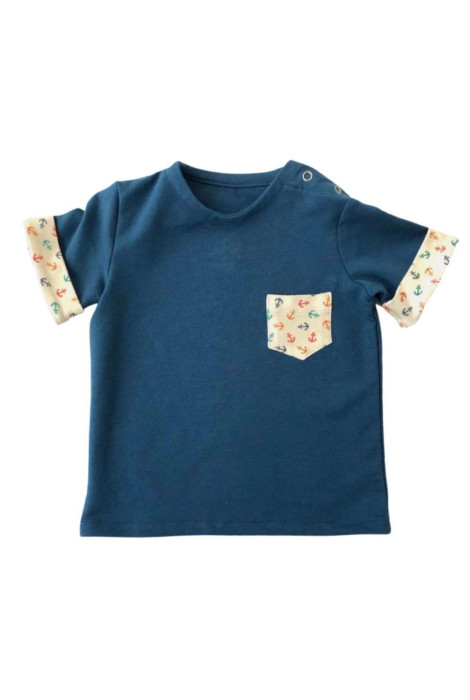 Детская трикотажная футболка синего цвета
