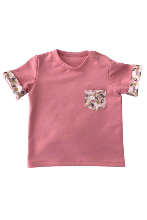Детская трикотажная футболка розового цвета