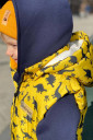 Детская жилетка с капюшоном, Динозавры на жёлтом