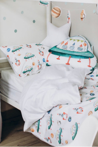 Постільна білизна в дитяче ліжко Ракета з марсоходом