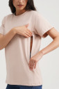 Базова футболка вільного крою для годування груддю в пудровому кольорі