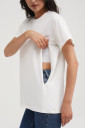 Базовая футболка свободного кроя для кормления грудью в цвете айвори