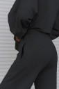 Теплый костюм с брюками-палаццо для беременных и кормящих мам, черный