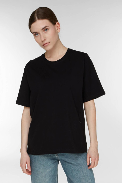 Базова трикотажна футболка для вагітних і годування чорного кольору