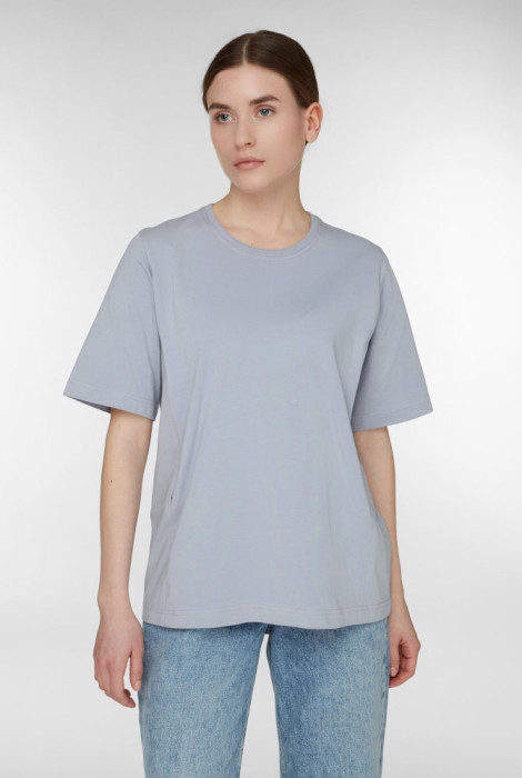 Базова трикотажна футболка для вагітних і годування сірого кольору