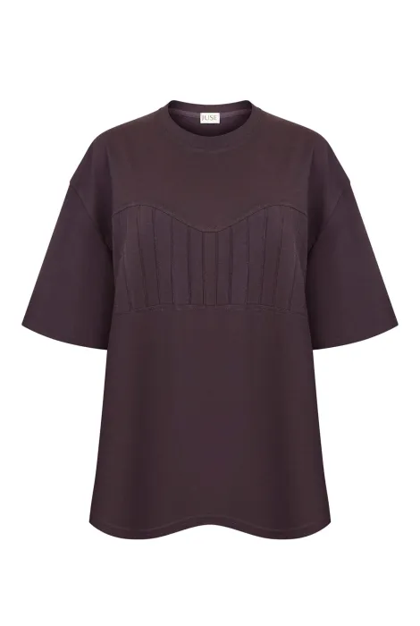 Вишукана футболка оверсайз для вагітних і годування, шоколадна