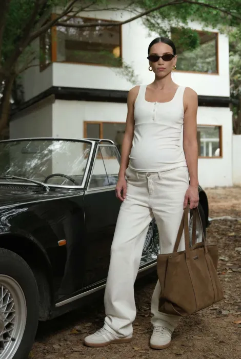 Молочні джинси для вагітних з адаптивним поясом