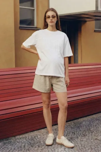 Лляні шорти для вагітних, Бежеві