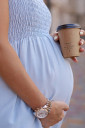 Невесомый сарафан для беременных и кормления в голубом цвете