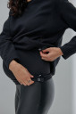 Шкіряні штани для вагітних з комбінованим поясом Elva