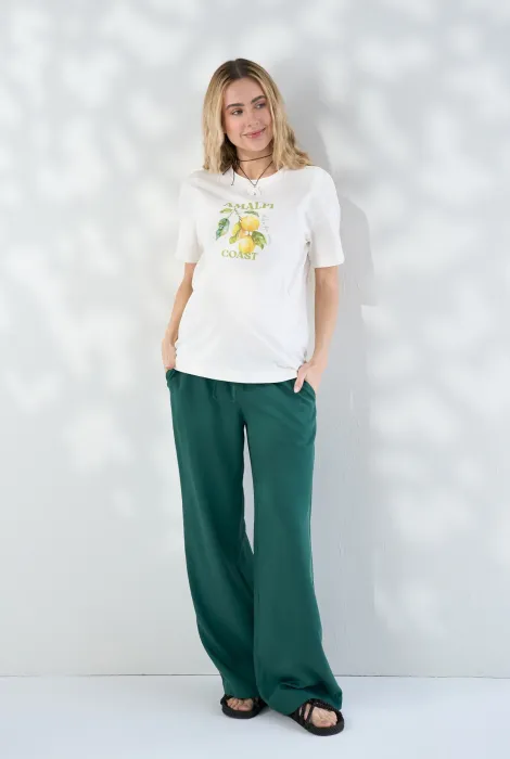 Прямі штани для вагітних Mara, смарагдові