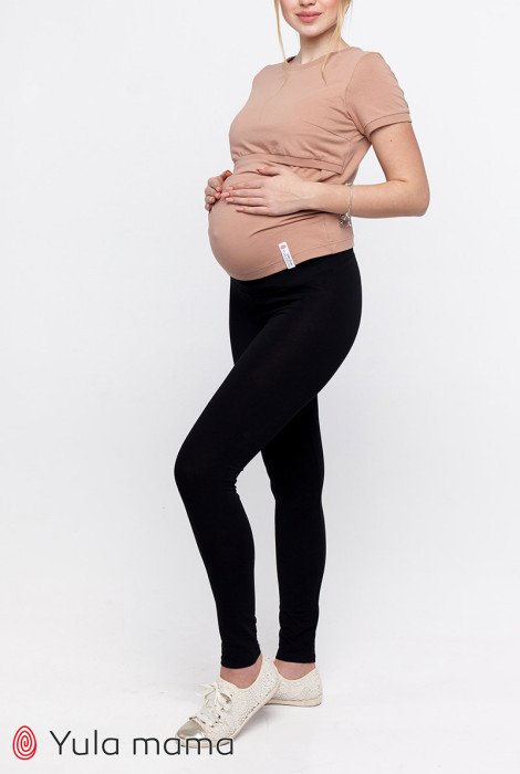 Чорні трикотажні лосіни для вагітних Kaily new
