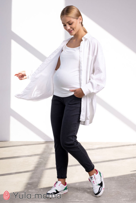 Джинси Florence для вагітних, темно-сірий з потертостями