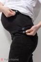 Черные джинсы для беременных с комбинированным поясом Ivonne