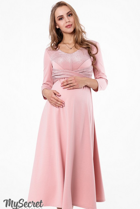 Сукня для вагітних і годування Elizabeth пудровий рожевий